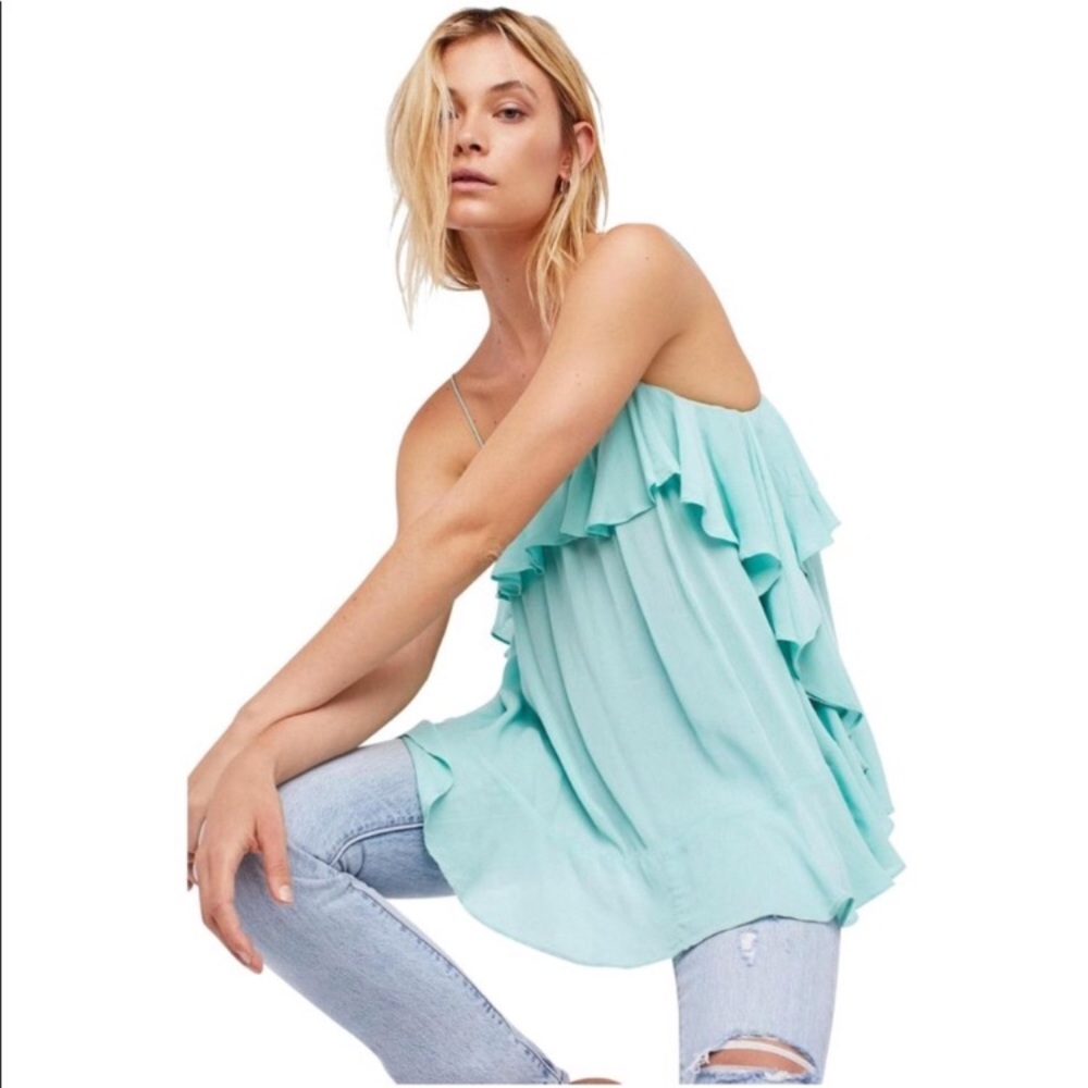 NWT Free People Intimately Cascades Ruffle Tank M